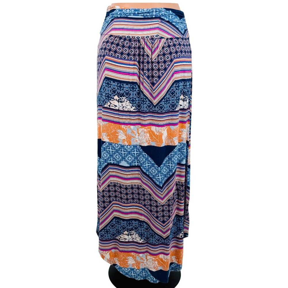 Anthropologie Multicolor Ruched Sides Maxi Skirt | Boho Poetcore Coastal Cowgirl - Picture 8 of 16
